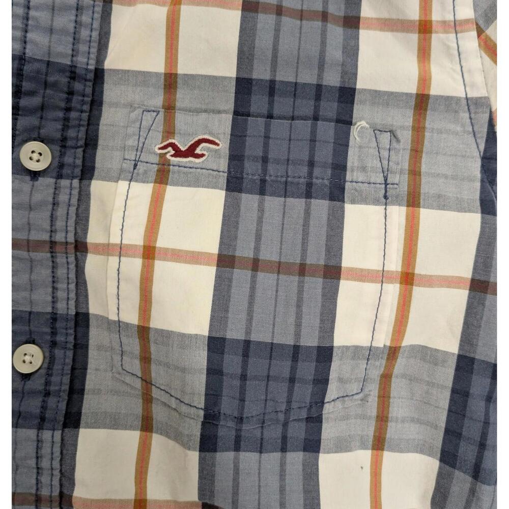 Vintage Mens Hollister Button Down Casual Surfer Beach CA Flannel Short Size M - Picture 2 of 4